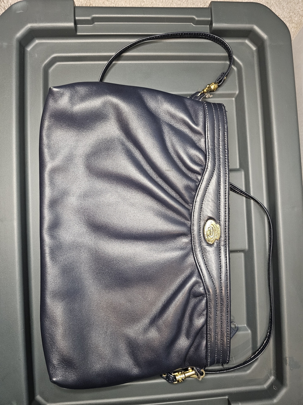 Etienne Aigner *Vintage* Classic Navy Leather Shoulder Bag